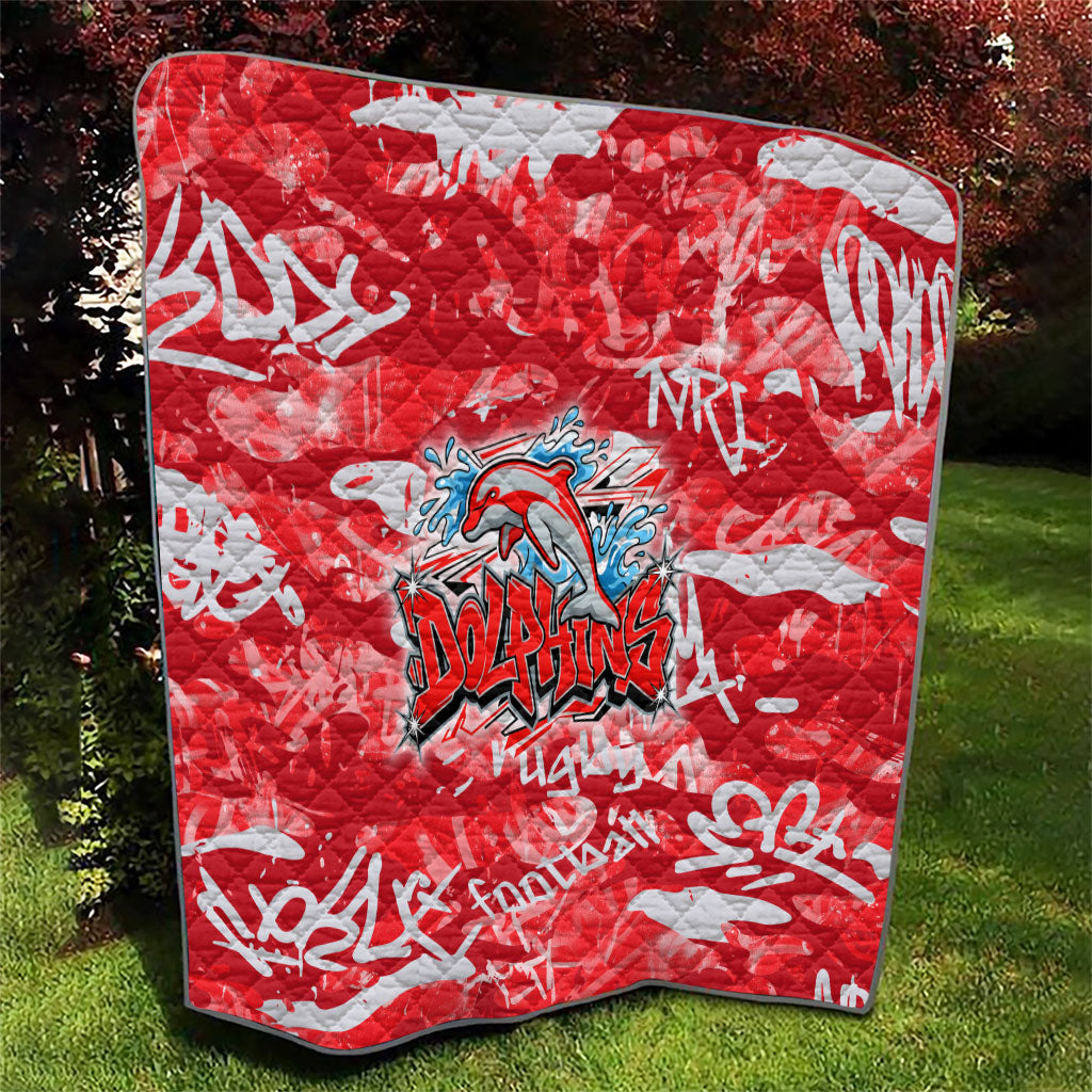 Dolphins Rugby Quilt Graffiti Typography Urban Camo Abstract Street Style