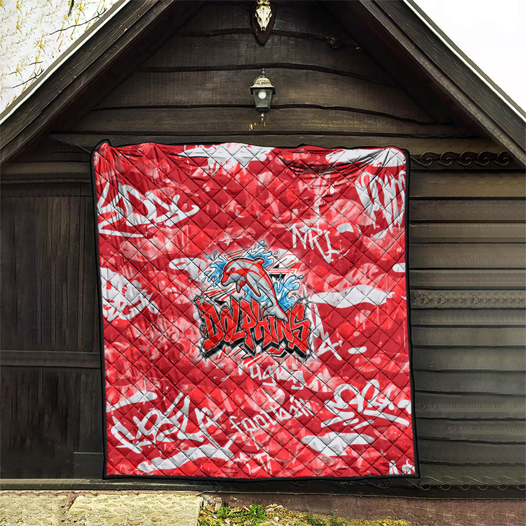 Dolphins Rugby Quilt Graffiti Typography Urban Camo Abstract Street Style