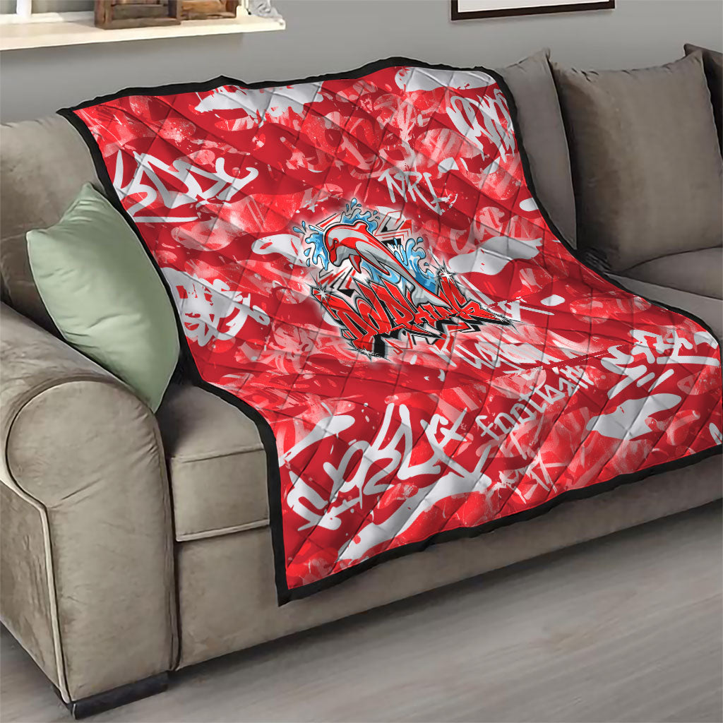 Dolphins Rugby Quilt Graffiti Typography Urban Camo Abstract Street Style