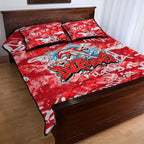 Dolphins Rugby Quilt Bed Set Graffiti Typography Urban Camo Abstract Street Style