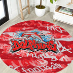 Dolphins Rugby Round Carpet Graffiti Typography Urban Camo Abstract Street Style