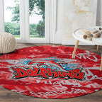 Dolphins Rugby Round Carpet Graffiti Typography Urban Camo Abstract Street Style