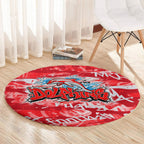 Dolphins Rugby Round Carpet Graffiti Typography Urban Camo Abstract Street Style