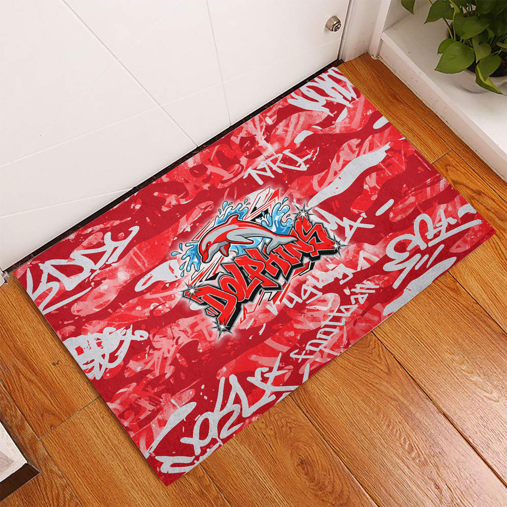 Dolphins Rugby Rubber Doormat Graffiti Typography Urban Camo Abstract Street Style
