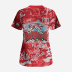 Dolphins Rugby Scrub Top Graffiti Typography Urban Camo Abstract Street Style