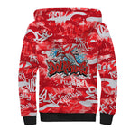 Dolphins Rugby Sherpa Hoodie Graffiti Typography Urban Camo Abstract Street Style
