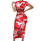 Dolphins Rugby Short Sleeve Bodycon Dress Graffiti Typography Urban Camo Abstract Street Style