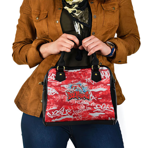 Dolphins Rugby Shoulder Handbag Graffiti Typography Urban Camo Abstract Street Style