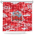 Dolphins Rugby Shower Curtain Graffiti Typography Urban Camo Abstract Street Style