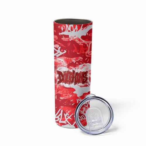 Dolphins Rugby Skinny Tumbler Graffiti Typography Urban Camo Abstract Street Style