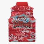 Dolphins Rugby Sleeveless Puffer Jacket Graffiti Typography Urban Camo Abstract Street Style