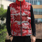 Dolphins Rugby Sleeveless Puffer Jacket Graffiti Typography Urban Camo Abstract Street Style