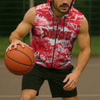 Dolphins Rugby Sleeveless Zip Hoodie Graffiti Typography Urban Camo Abstract Street Style