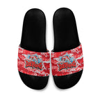 Dolphins Rugby Slide Sandals Graffiti Typography Urban Camo Abstract Street Style