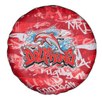 Dolphins Rugby Spare Tire Cover Graffiti Typography Urban Camo Abstract Street Style