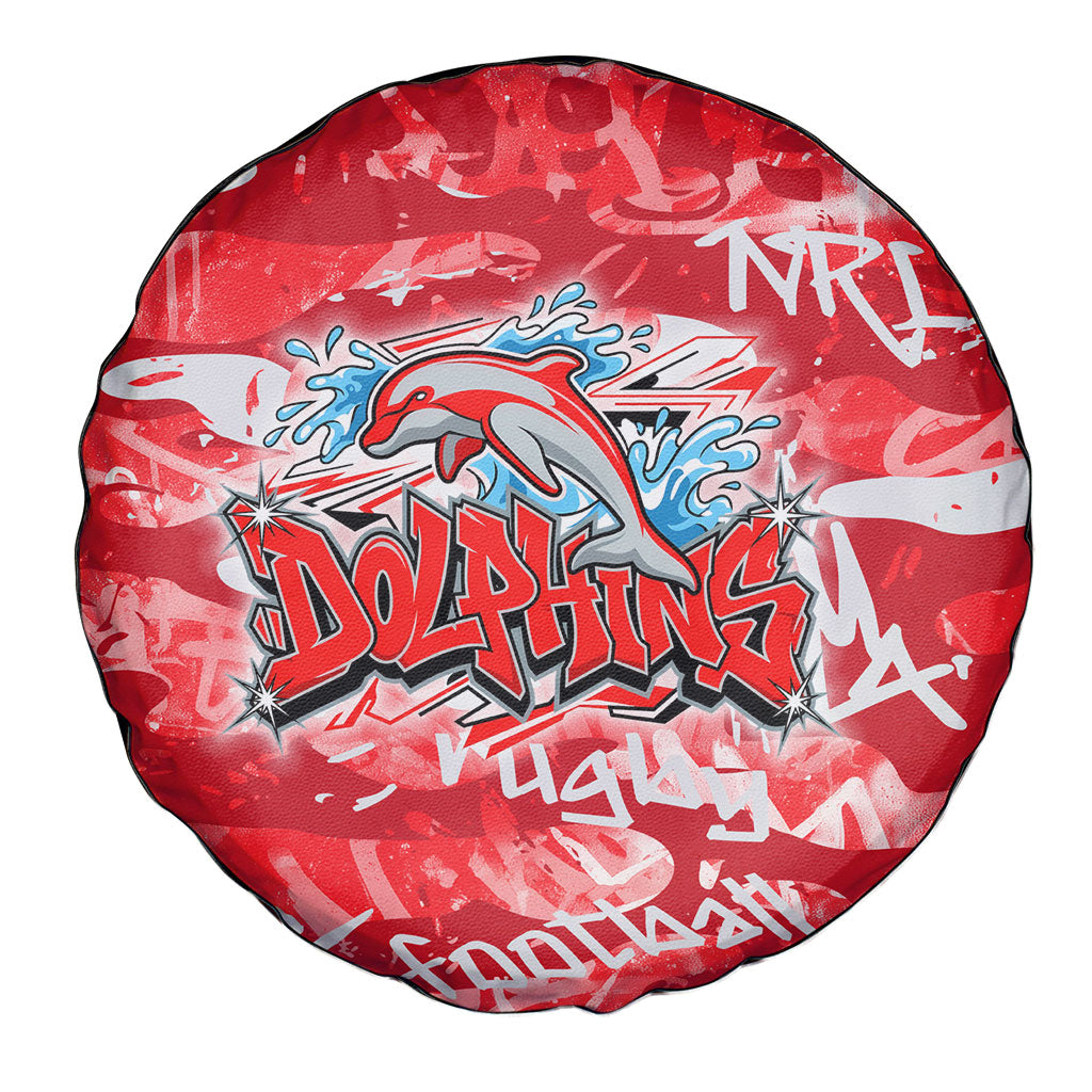 Dolphins Rugby Spare Tire Cover Graffiti Typography Urban Camo Abstract Street Style