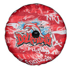 Dolphins Rugby Spare Tire Cover Graffiti Typography Urban Camo Abstract Street Style