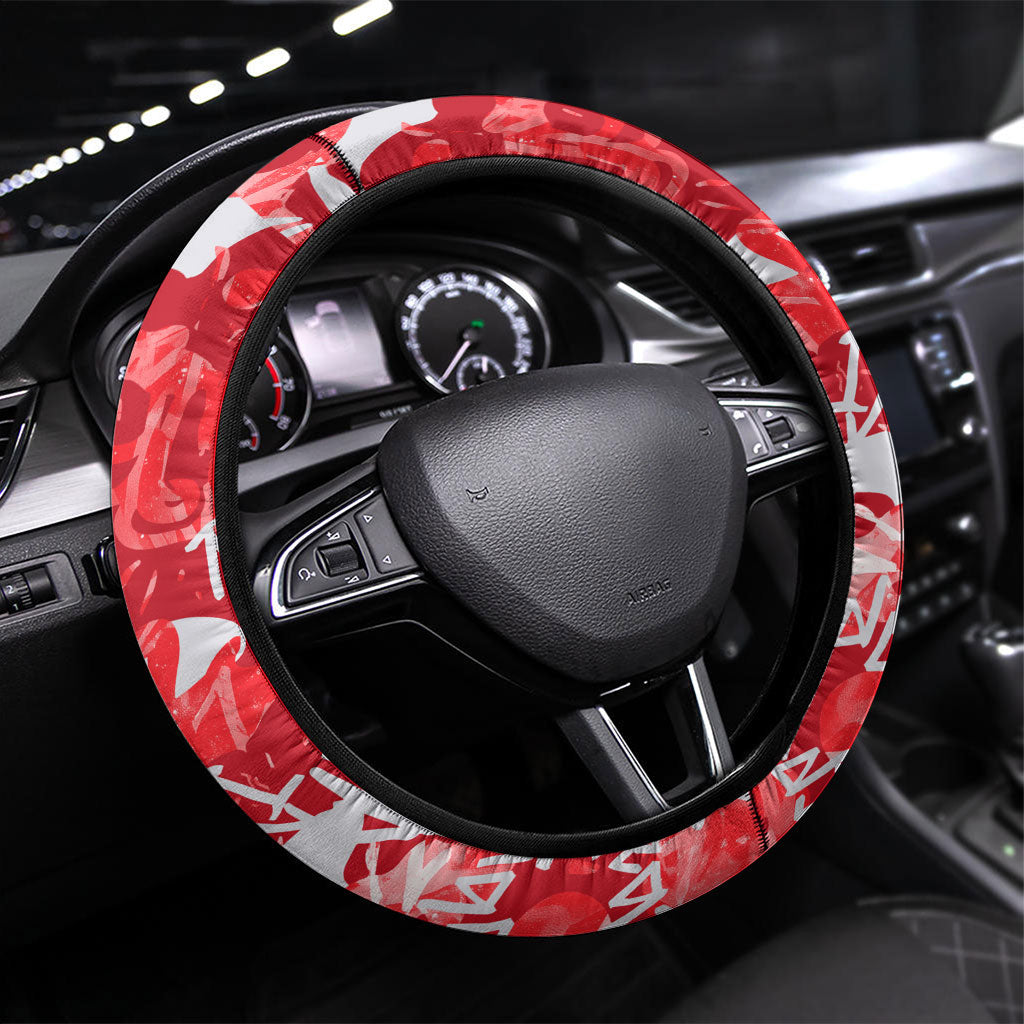 Dolphins Rugby Steering Wheel Cover Graffiti Typography Urban Camo Abstract Street Style
