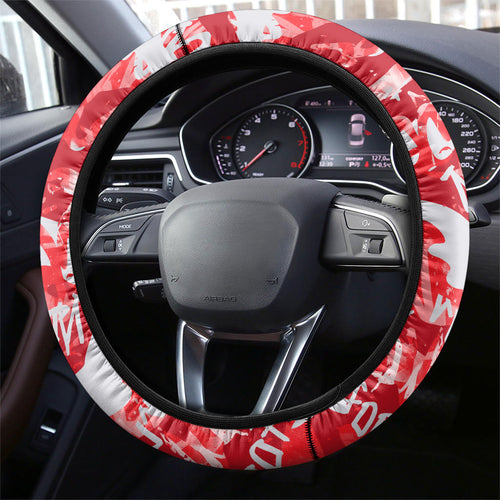 Dolphins Rugby Steering Wheel Cover Graffiti Typography Urban Camo Abstract Street Style