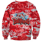 Dolphins Rugby Sweatshirt Graffiti Typography Urban Camo Abstract Street Style