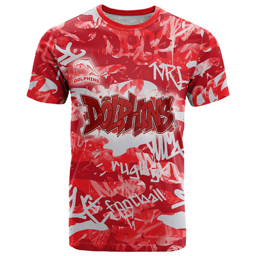 Dolphins Rugby T Shirt Graffiti Typography Urban Camo Abstract Street Style