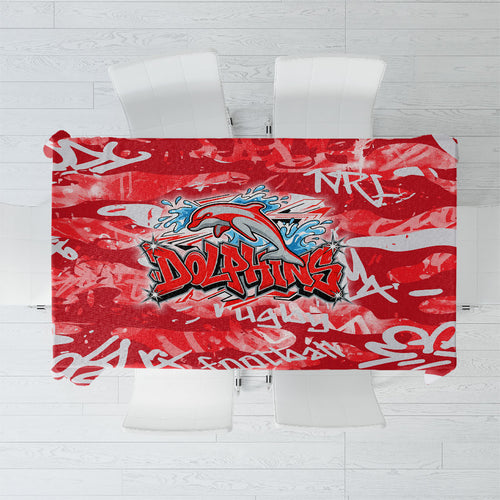 Dolphins Rugby Tablecloth Graffiti Typography Urban Camo Abstract Street Style