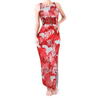Dolphins Rugby Tank Maxi Dress Graffiti Typography Urban Camo Abstract Street Style