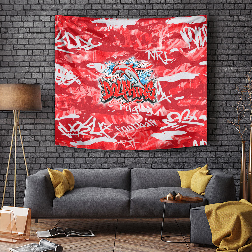Dolphins Rugby Tapestry Graffiti Typography Urban Camo Abstract Street Style