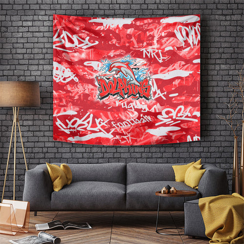 Dolphins Rugby Tapestry Graffiti Typography Urban Camo Abstract Street Style