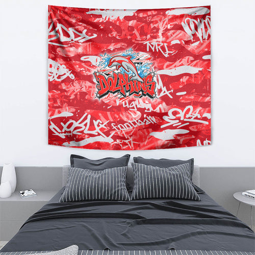 Dolphins Rugby Tapestry Graffiti Typography Urban Camo Abstract Street Style