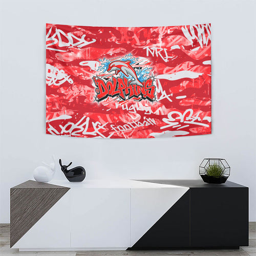 Dolphins Rugby Tapestry Graffiti Typography Urban Camo Abstract Street Style