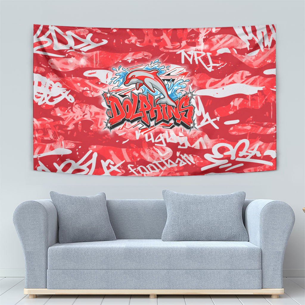 Dolphins Rugby Tapestry Graffiti Typography Urban Camo Abstract Street Style