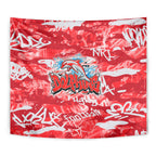 Dolphins Rugby Tapestry Graffiti Typography Urban Camo Abstract Street Style
