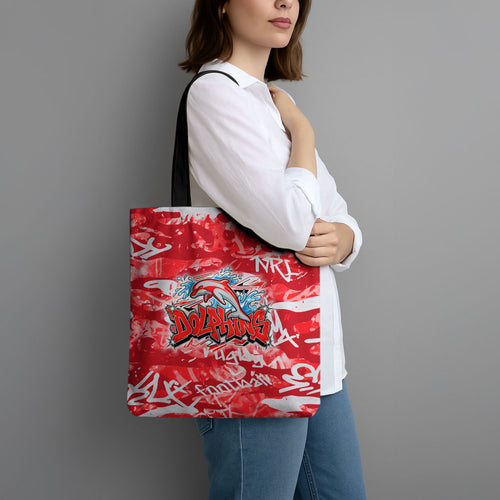 Dolphins Rugby Tote Bag Graffiti Typography Urban Camo Abstract Street Style