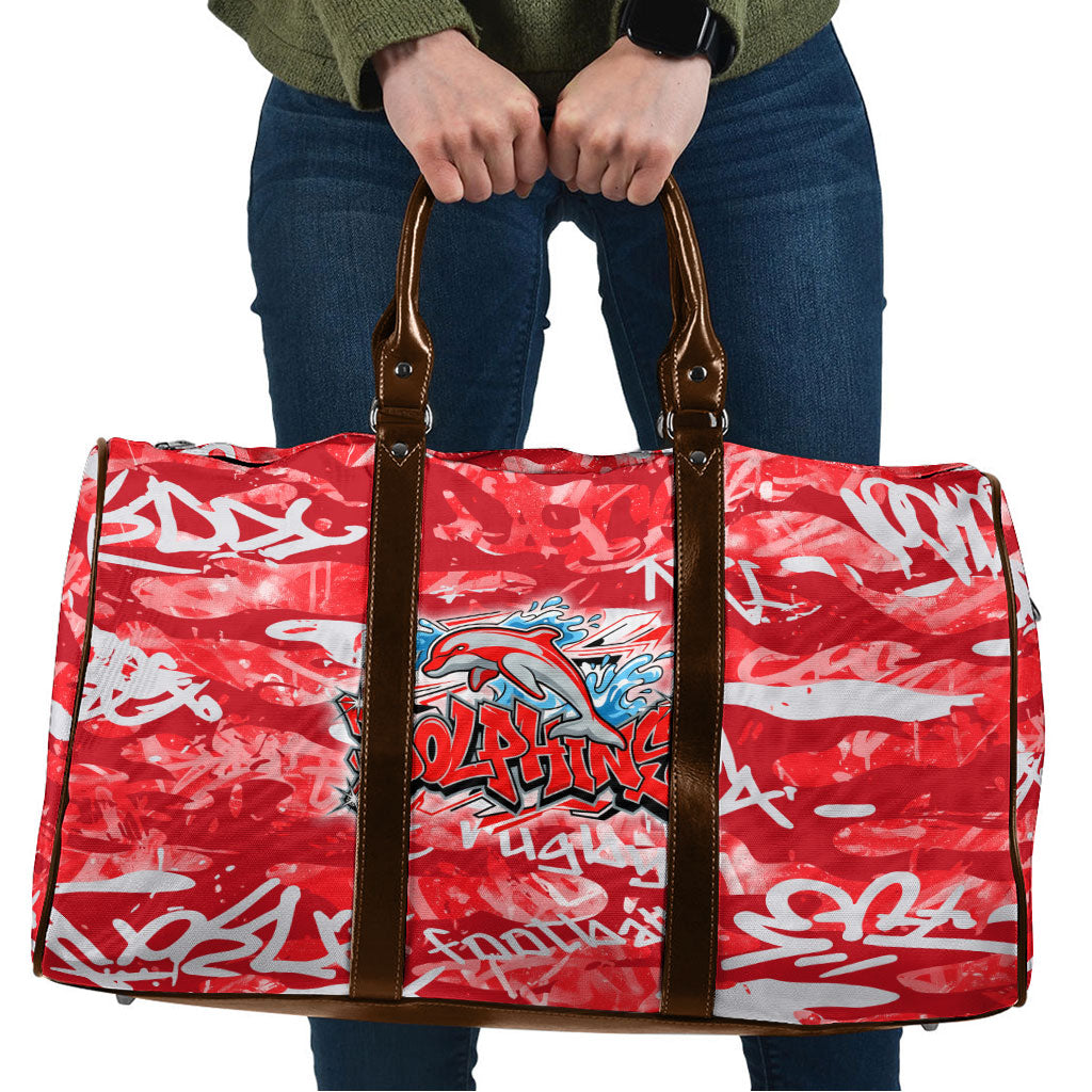 Dolphins Rugby Travel Bag Graffiti Typography Urban Camo Abstract Street Style