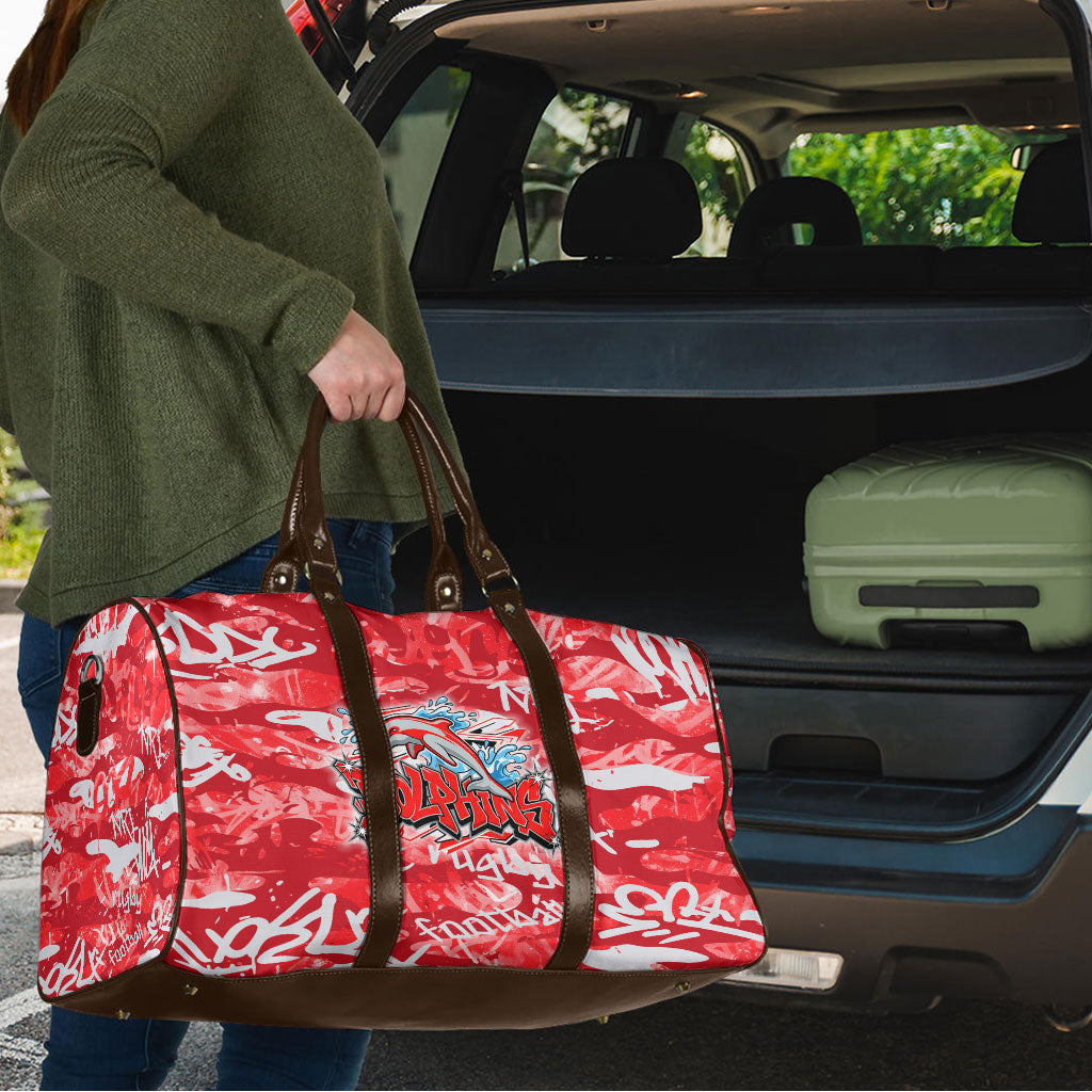 Dolphins Rugby Travel Bag Graffiti Typography Urban Camo Abstract Street Style