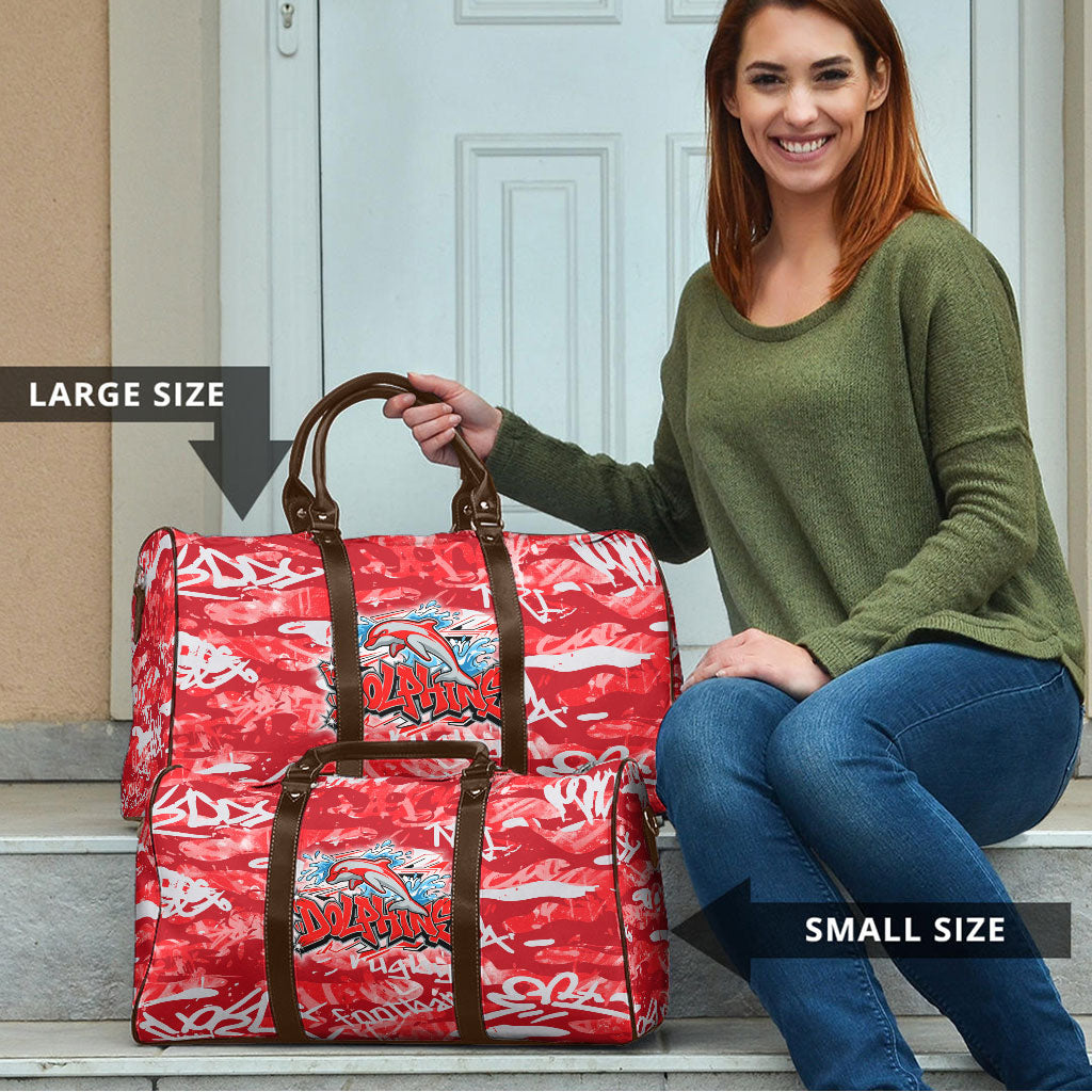 Dolphins Rugby Travel Bag Graffiti Typography Urban Camo Abstract Street Style