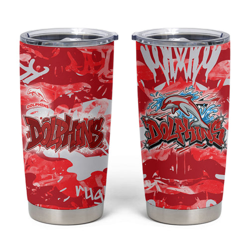 Dolphins Rugby Tumbler Cup Graffiti Typography Urban Camo Abstract Street Style