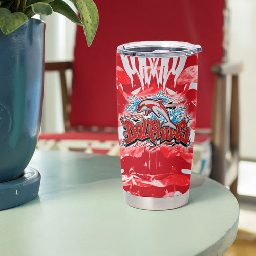 Dolphins Rugby Tumbler Cup Graffiti Typography Urban Camo Abstract Street Style