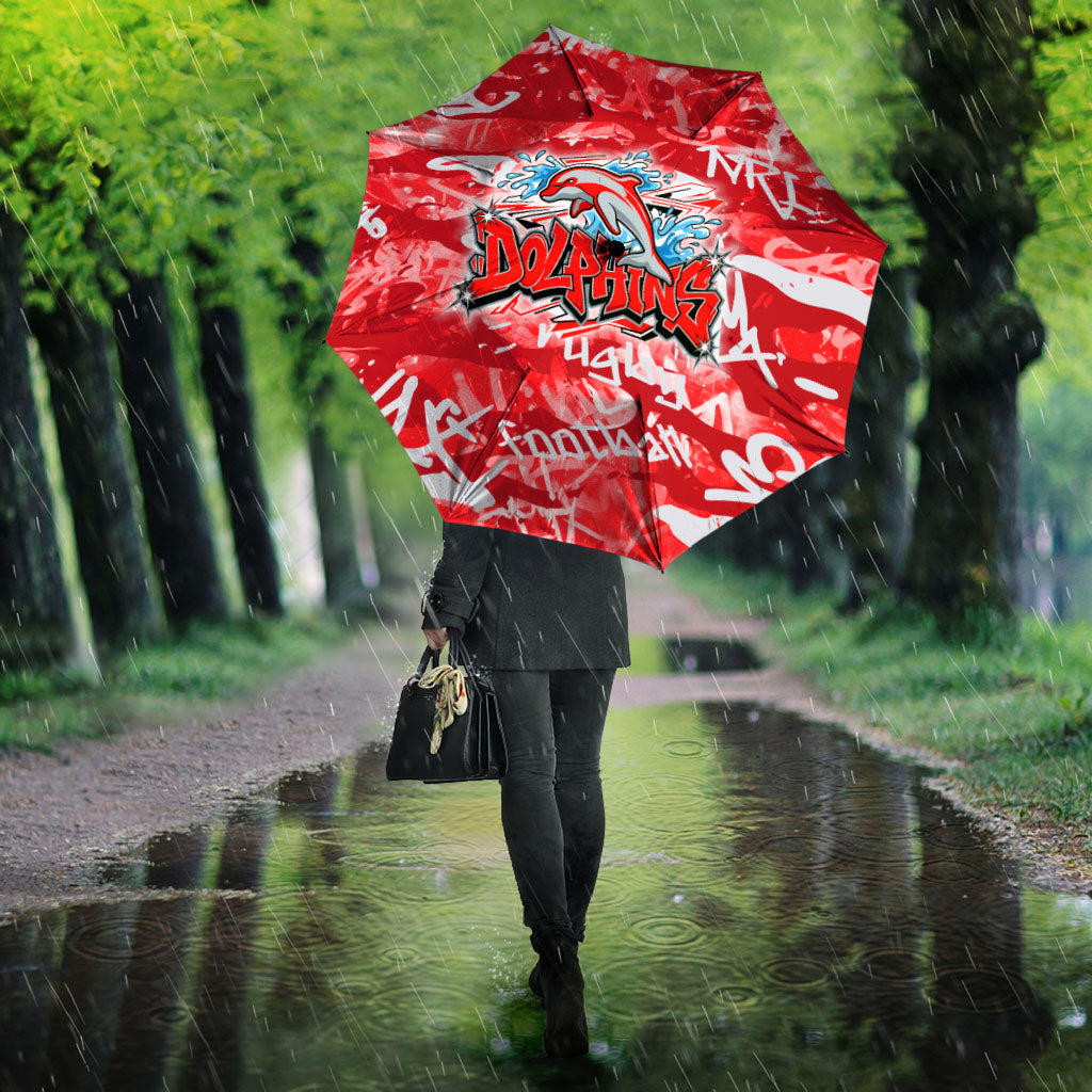 Dolphins Rugby Umbrella Graffiti Typography Urban Camo Abstract Street Style