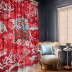 Dolphins Rugby Window Curtain Graffiti Typography Urban Camo Abstract Street Style
