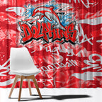 Dolphins Rugby Window Curtain Graffiti Typography Urban Camo Abstract Street Style
