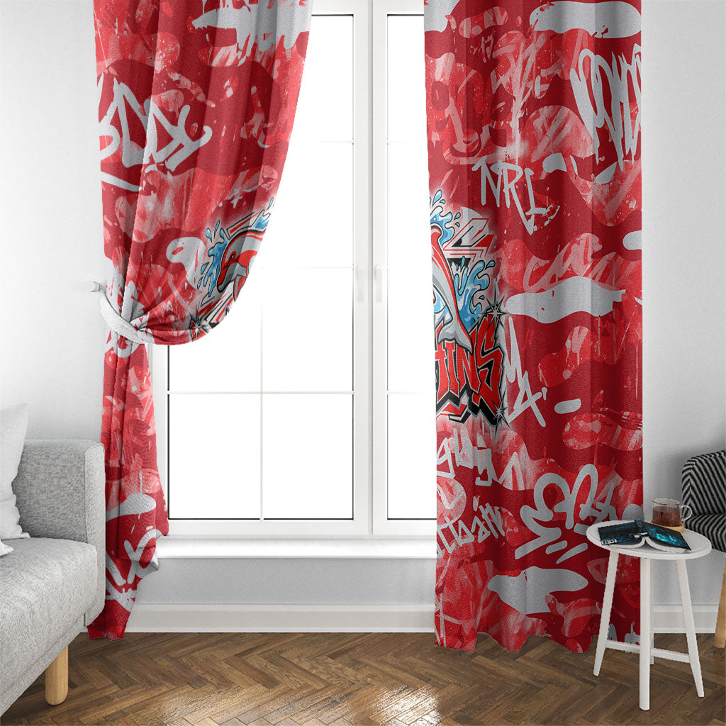 Dolphins Rugby Window Curtain Graffiti Typography Urban Camo Abstract Street Style
