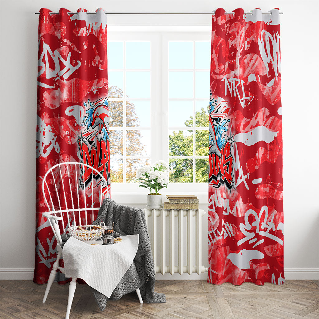 Dolphins Rugby Window Curtain Graffiti Typography Urban Camo Abstract Street Style