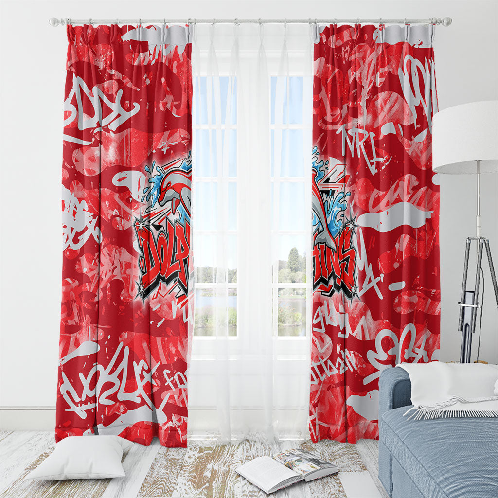 Dolphins Rugby Window Curtain Graffiti Typography Urban Camo Abstract Street Style