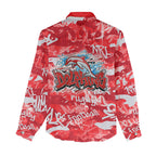 Dolphins Rugby Women Casual Shirt Graffiti Typography Urban Camo Abstract Street Style