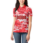 Dolphins Rugby Women Polo Shirt Graffiti Typography Urban Camo Abstract Street Style