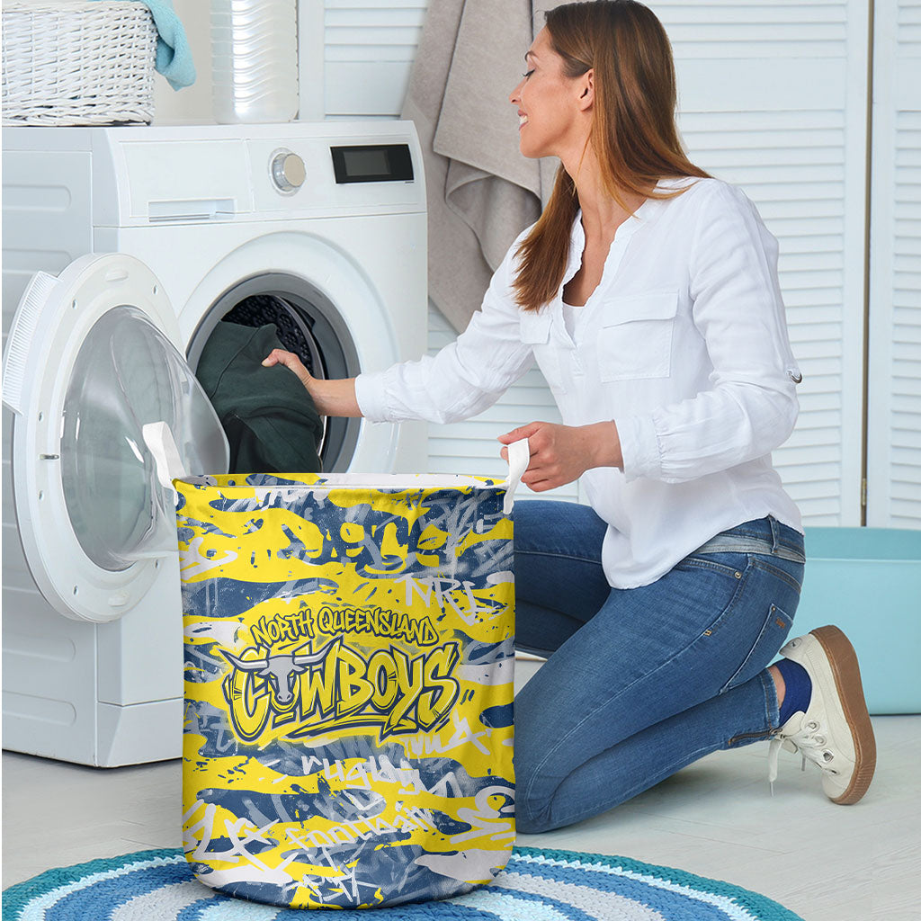 North Queensland Cowboys Rugby Laundry Basket Graffiti Typography Urban Camo Abstract Street Style