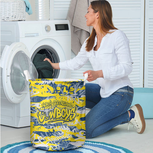 North Queensland Cowboys Rugby Laundry Basket Graffiti Typography Urban Camo Abstract Street Style