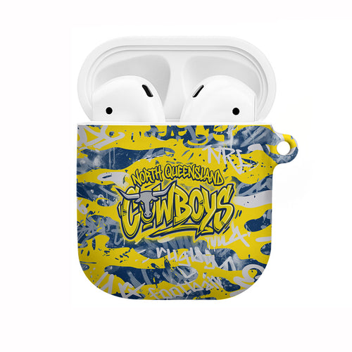 North Queensland Cowboys Rugby AirPods Case Graffiti Typography Urban Camo Abstract Street Style